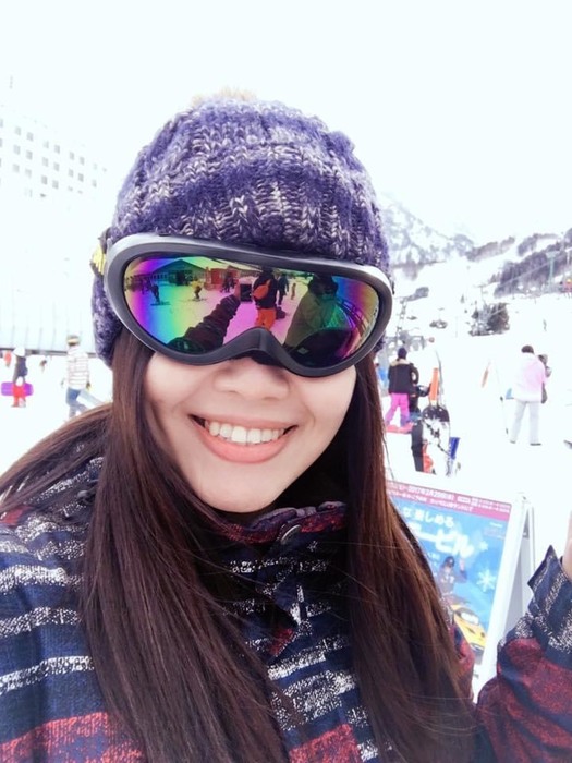 朱文歆於日本留學時體驗滑雪（朱文歆 提供）圖片