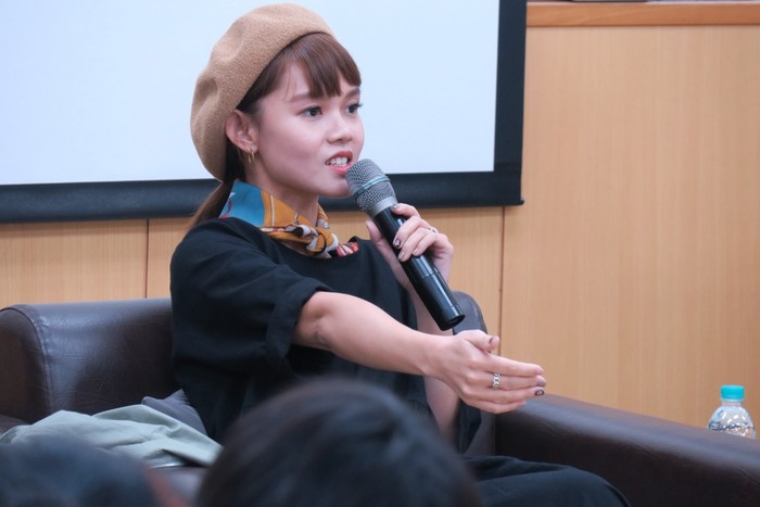 李劭婕對於學弟妹的提問，一一詳盡回答。圖片