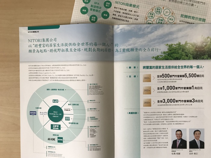 宜得利家居在說明會發放公司相關介紹（黃貞于  攝）圖片